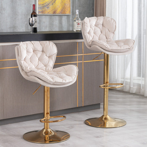 Cream velvet bar discount stools