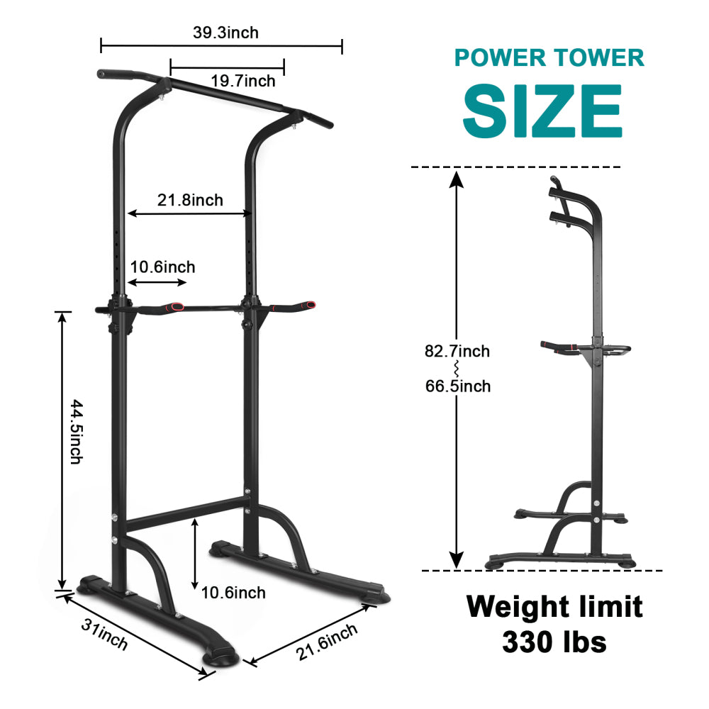 Power Tower Dip Station Adjustable