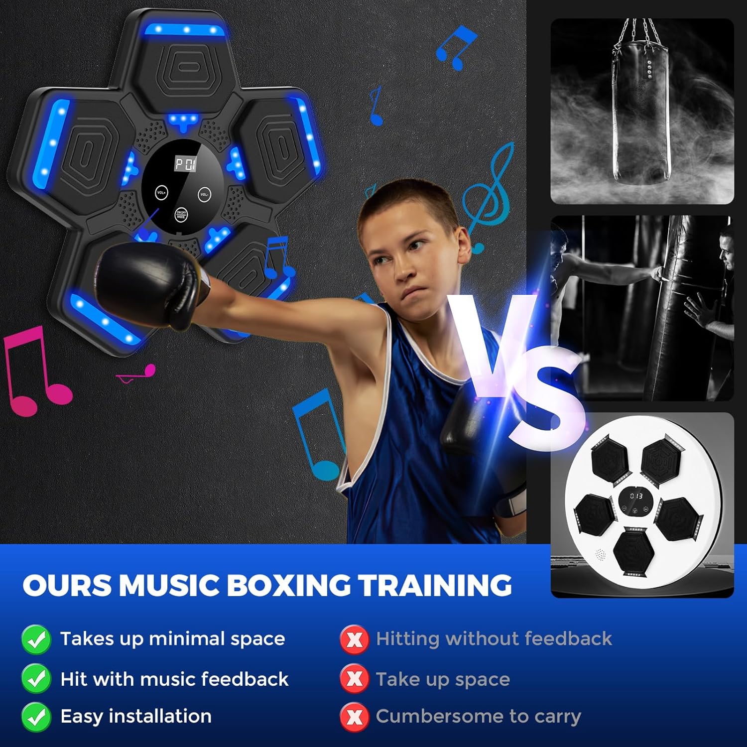 Smart Bluetooth Music Boxing Machine with Gloves