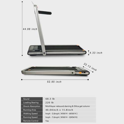 2 in 1 Under Desk Folding Electric Treadmill