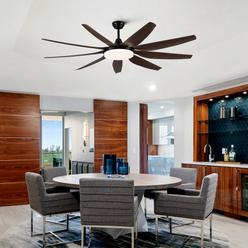 71" Integrated LED Lighting Ceiling Fan with 9 Solid Wood Blade