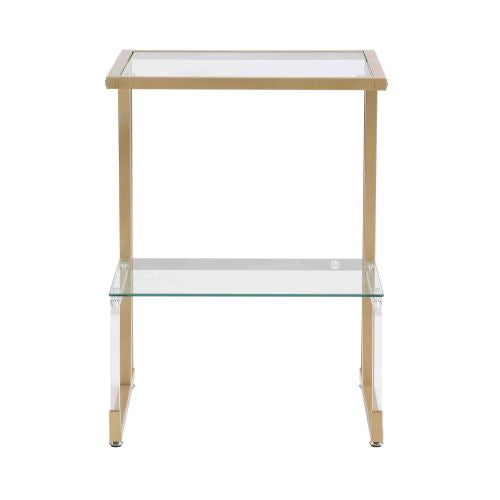 Olden Side Table 2-Tier Acrylic Glass End Table for Living