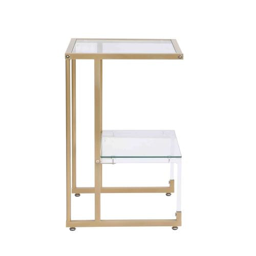 Olden Side Table 2-Tier Acrylic Glass End Table for Living