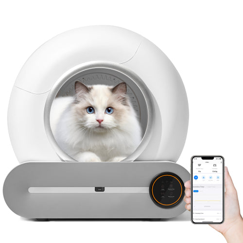 Self-Cleaning Cat Litter Box, Smart Automatic Cat Litter Box with Liner