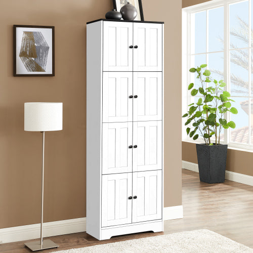 Tall Wall Storage Cabinet with 8 Doors and 4 Shelves