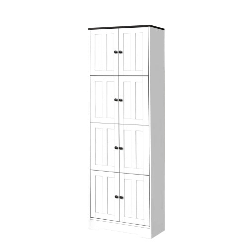 Tall Wall Storage Cabinet with 8 Doors and 4 Shelves