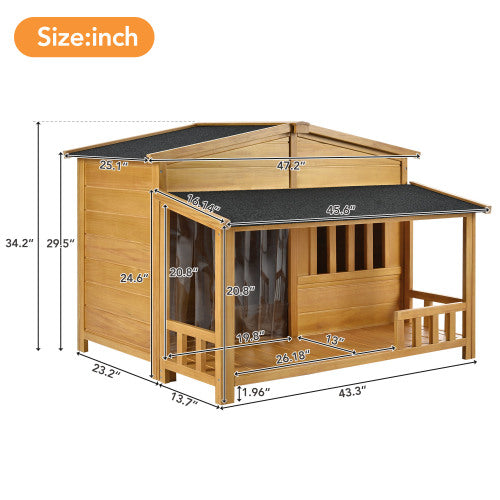 47.2" Wooden Dog House