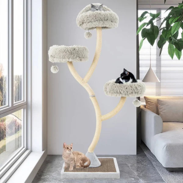70 Inch Tall Cat Tree 4-Layer Cat Tower