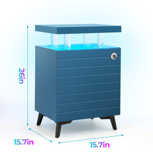 Modern LED Nightstand with Storage Drawers