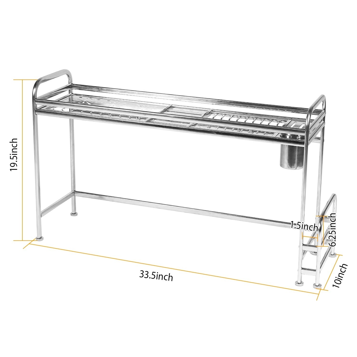 Stainless Steel Kitchen Countertop Bowl Dish Chopping Board Organizer Rack