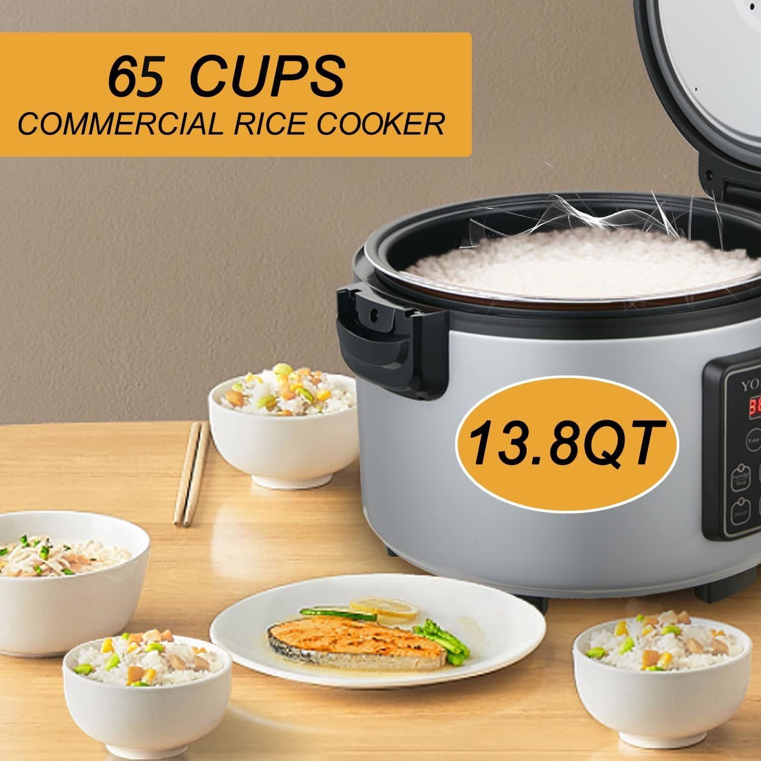 13.8QT/65 Cups Commercial Large Rice Cooker