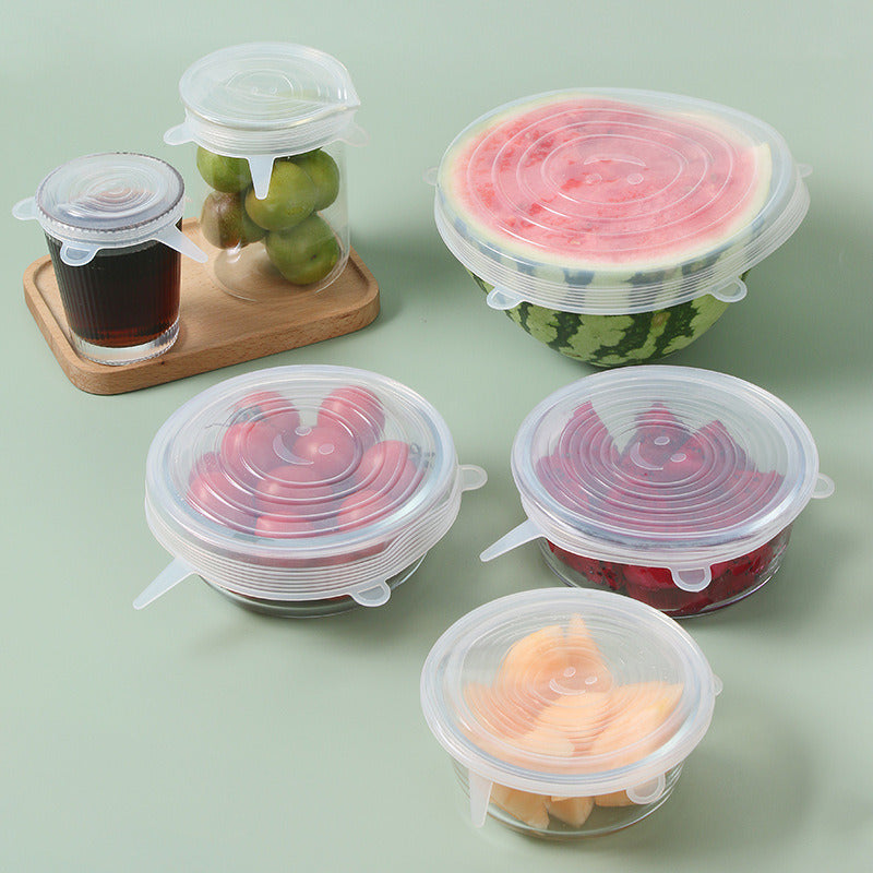 6Pcs Food Silicone Cover Fresh-keeping Dish Stretchy Lid Cap