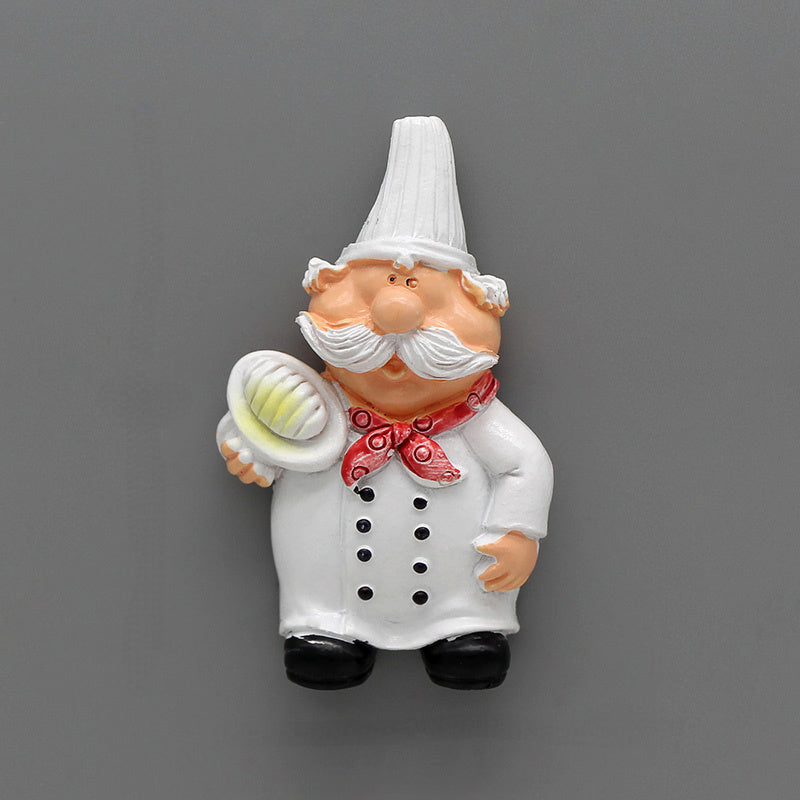 6pcs Cute Cartoon Chef Refrigerator Magnets