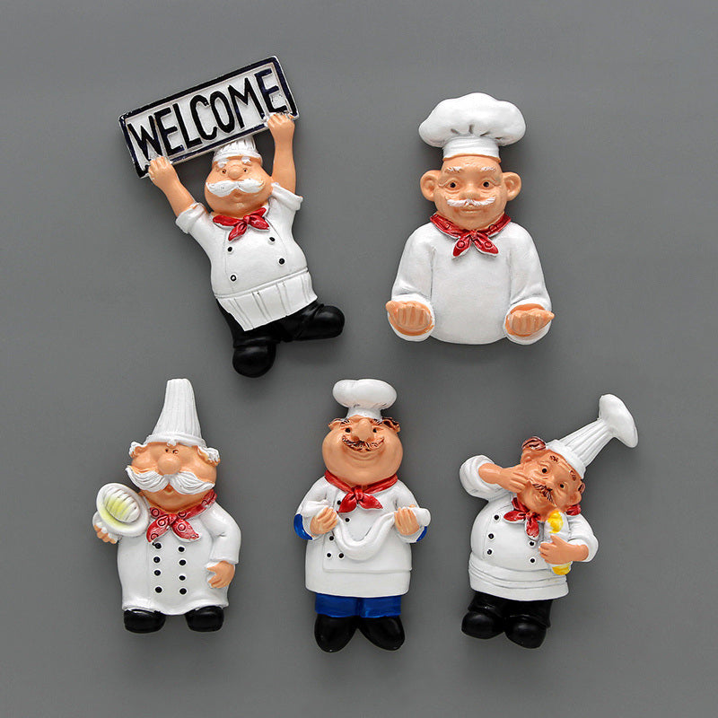 6pcs Cute Cartoon Chef Refrigerator Magnets