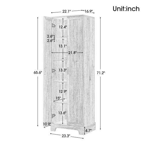 Multi-functional Storage Cabinet with Two Doors