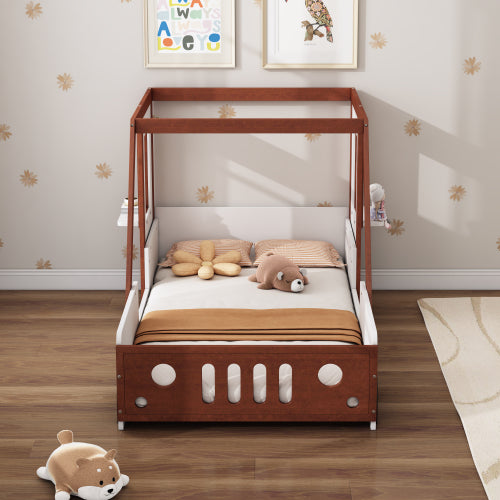 Kids Twin Size Platform Bed in Car-Shaped