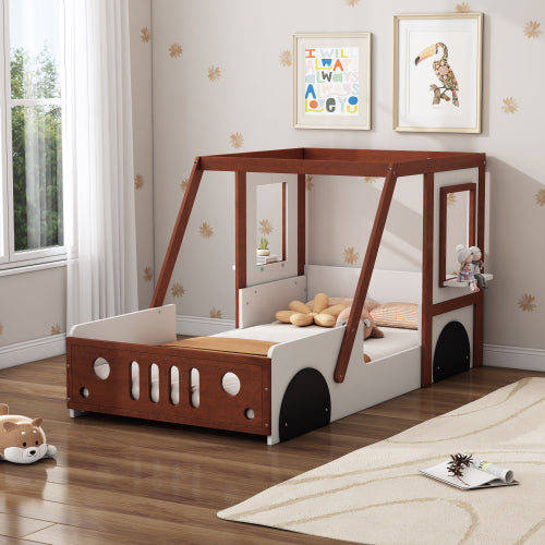 Kids Twin Size Platform Bed in Car-Shaped