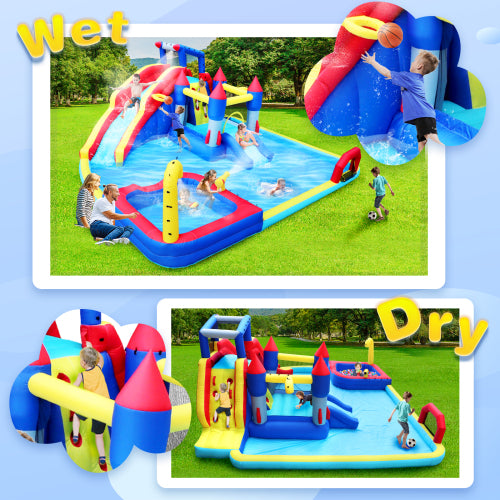 10 in 1 Inflatable Slide Water Park Bouncing House Garden