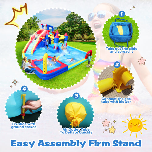 10 in 1 Inflatable Slide Water Park Bouncing House Garden