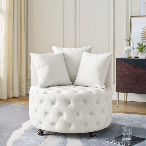 Nordic Velvet Upholstered Swivel Chair Living Room Luxury Single Lazy Sofas